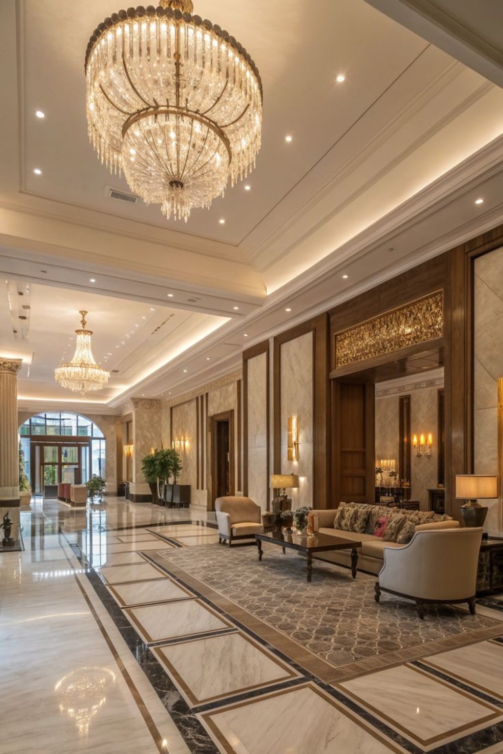 Luxury hotel lobby interior project